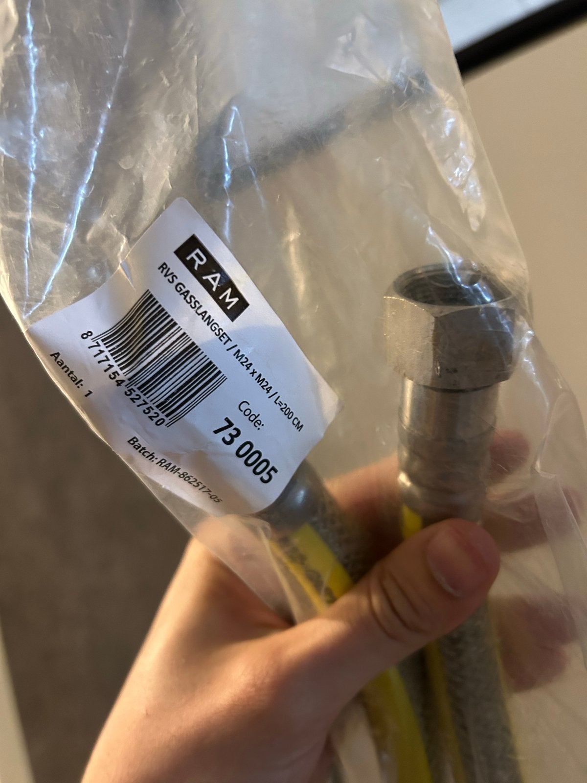 Raminex RVS flexibele gasslangset 2m M24 x M24, Ophalen, Nieuw, Rvs, Overige typen