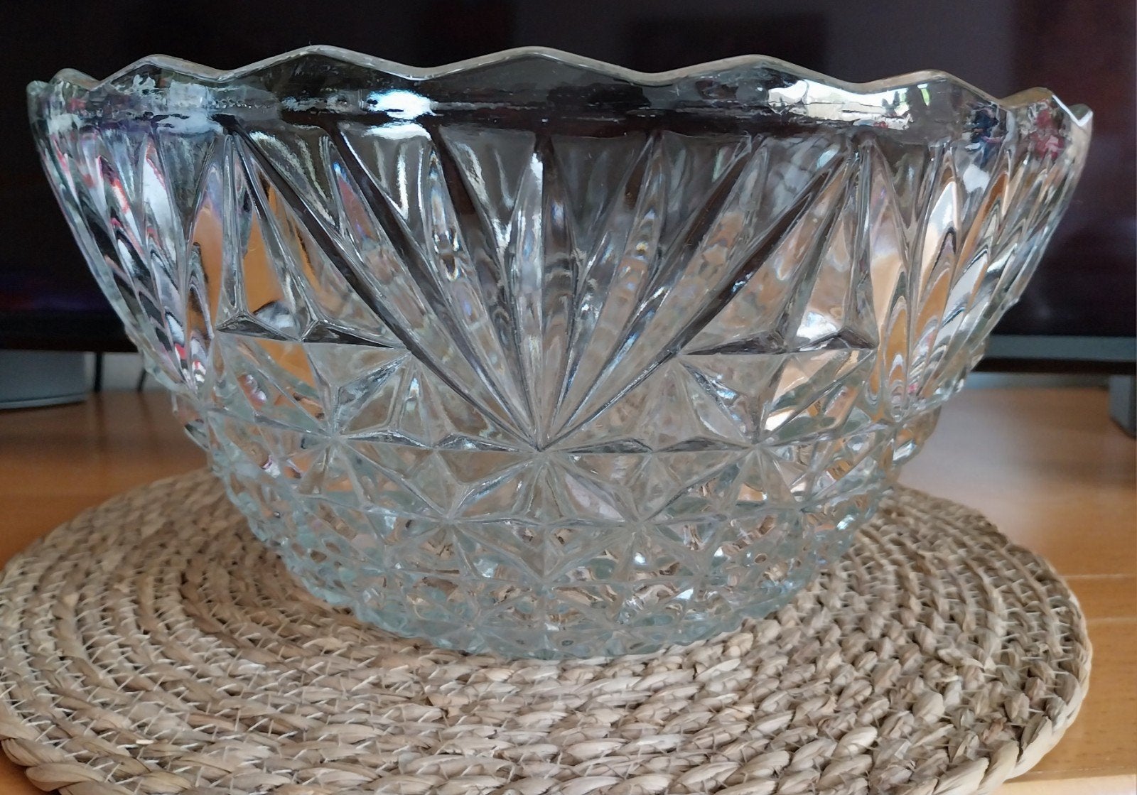 Kristal grote bowl schaal vintage, Ophalen