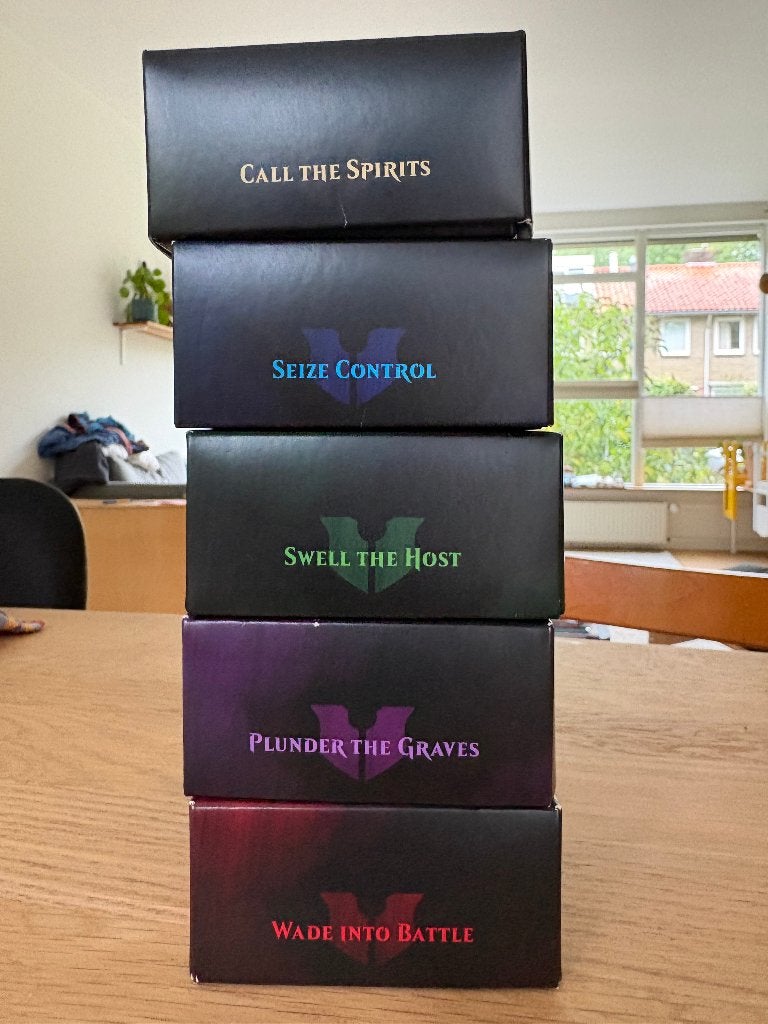 Alle 5 precon commander decks 2015, Ophalen of Verzenden, Zo goed als nieuw, Speeldeck
