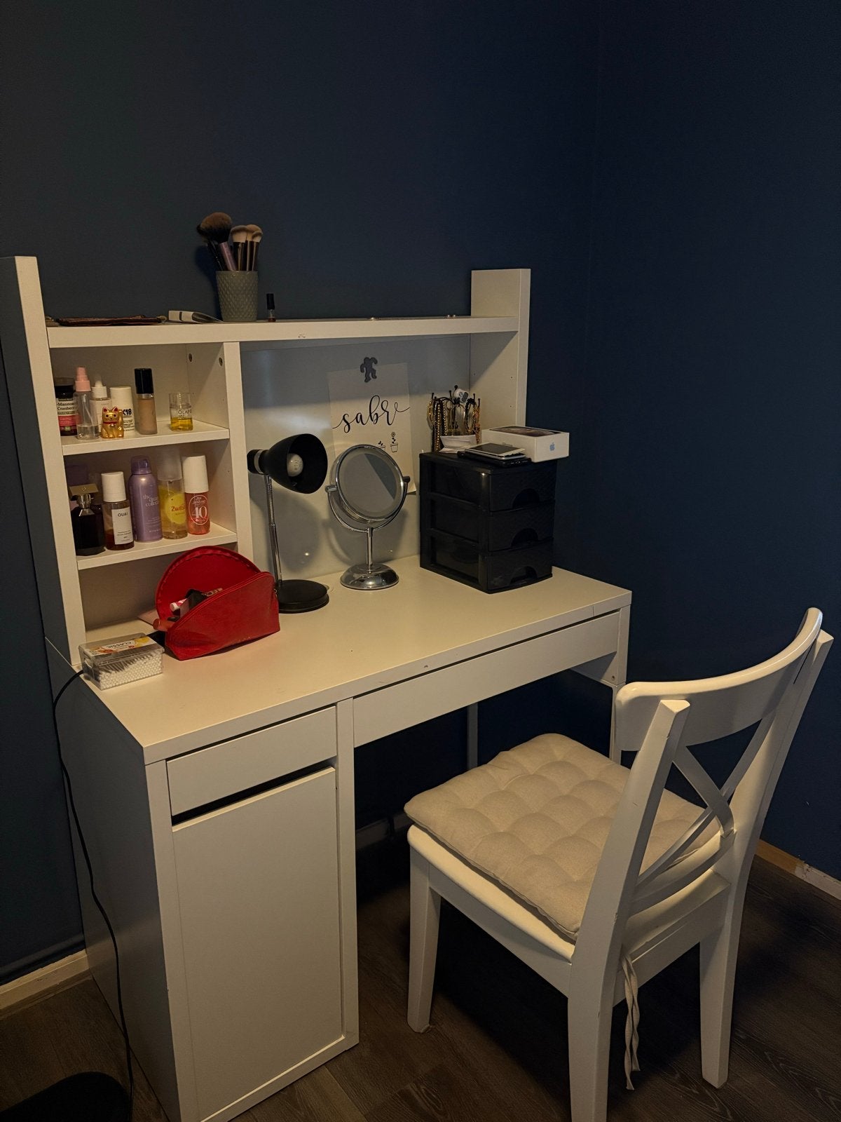 Make-up tafeltje met stoel, Huis en Inrichting, Ophalen, Gebruikt, 100 tot 150 cm, 50 tot 100 cm