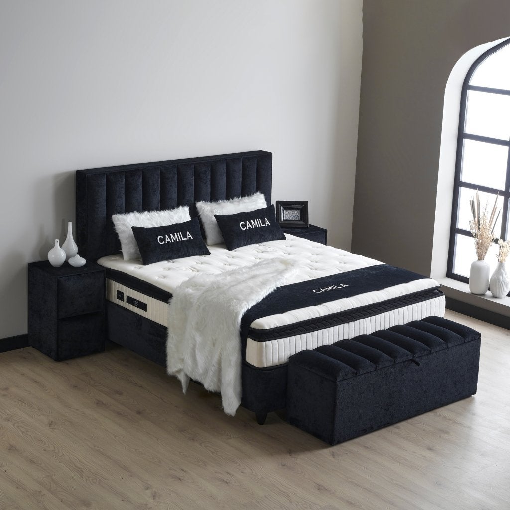 Camila 2-persoons opbergbed - Zwart, Huis en Inrichting