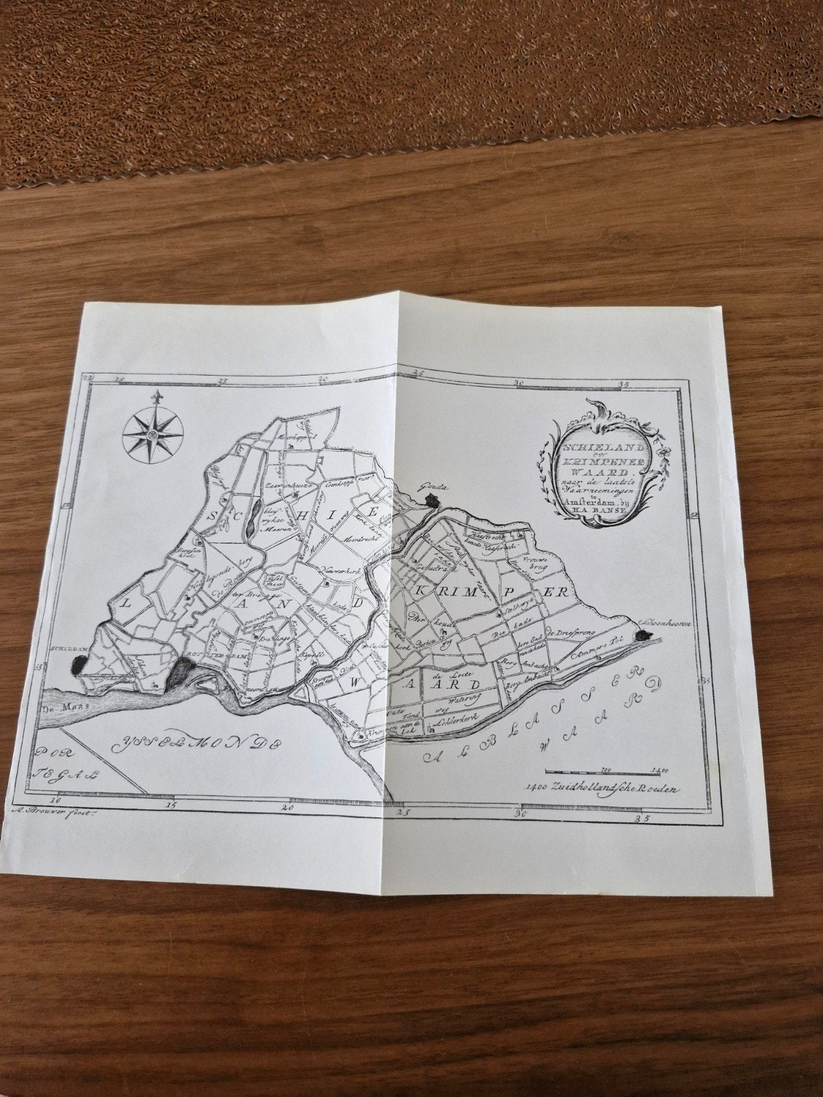Oude kaart Schieland, Krimpenerwaard, IJsselmonde, Ophalen of Verzenden