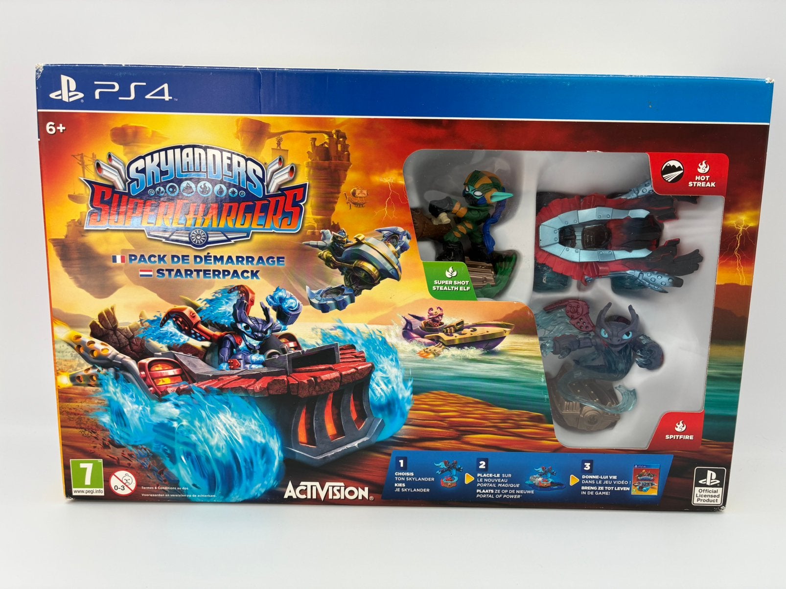 Skylanders Superchargers Ps4 starterpack inbox, Verzenden, W, Zo goed als nieuw, W