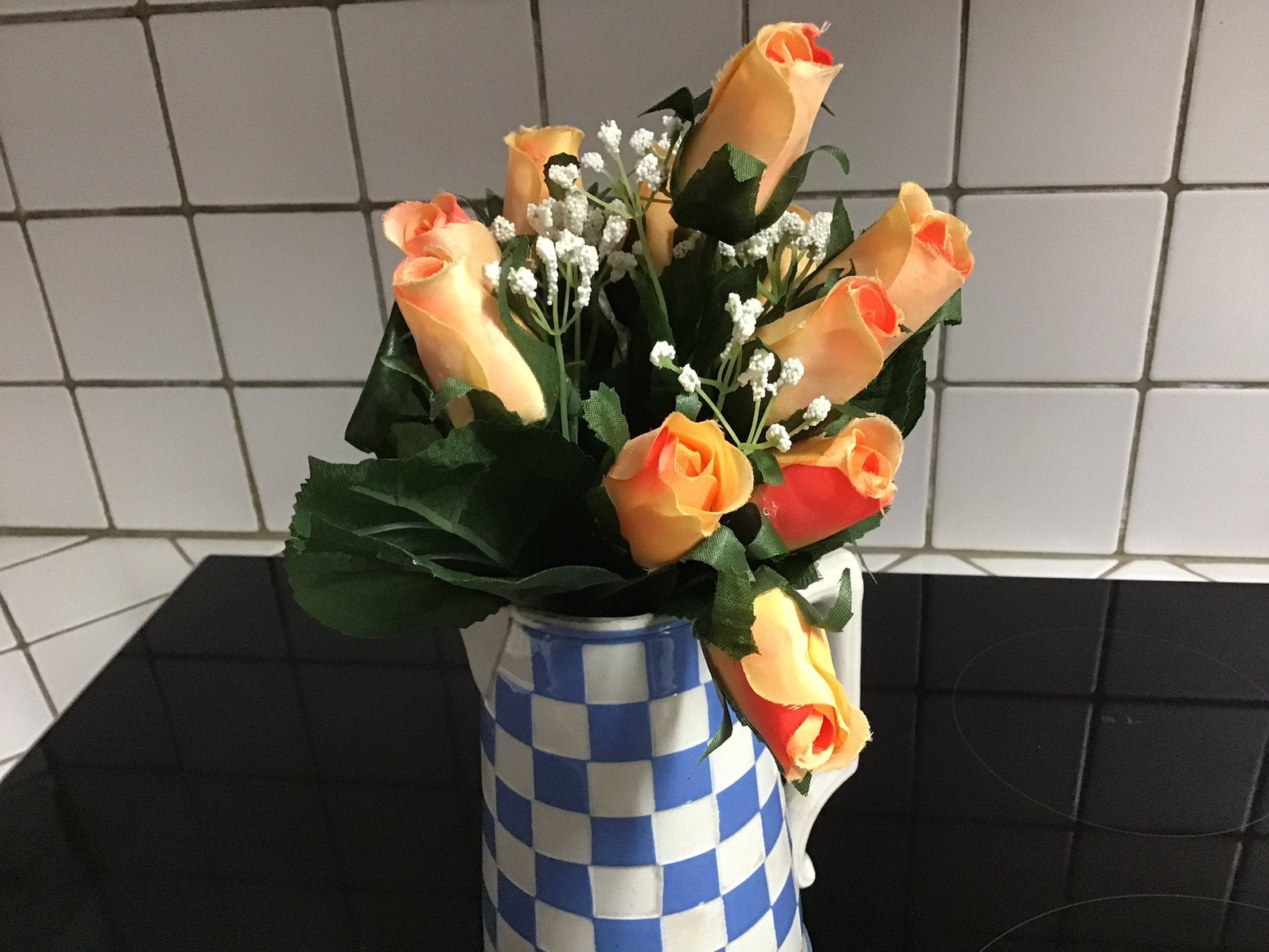 Tuil bos kunstbloemen kunstrozen, Ophalen of Verzenden