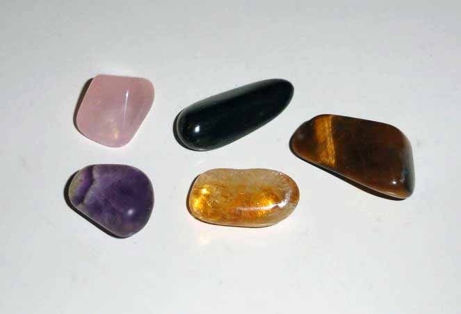 Edelstenen setje klein Tijgeroog Rozenkwarts Hematiet, Verzenden, Mineraal
