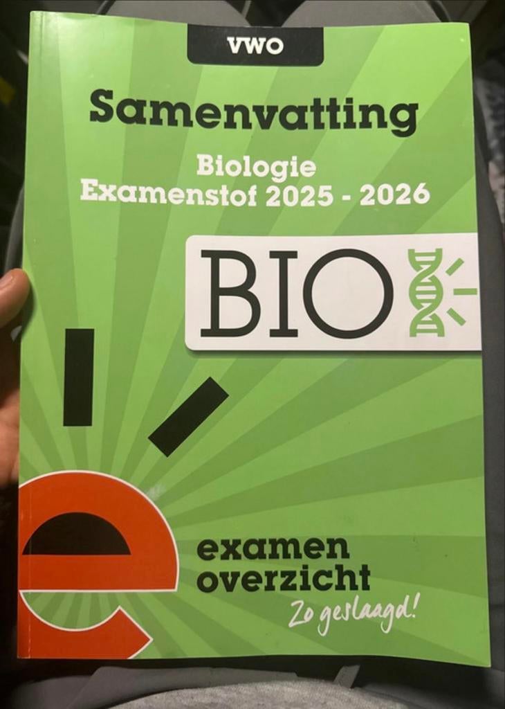 Samenvatting Biologie Examenstof VWO 2025-2026, Ophalen of Verzenden, Beta, Zo goed als nieuw, Overige niveaus