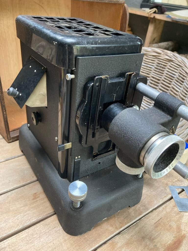 Vintage Diaprojector Agomar F=10 cm 1:2.8 met koffer, Ophalen of Verzenden, Gebruikt