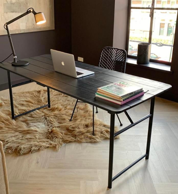 Vt wonen army eettafel zwart, Ophalen, 200 cm of meer, 50 tot 100 cm, Zo goed als nieuw