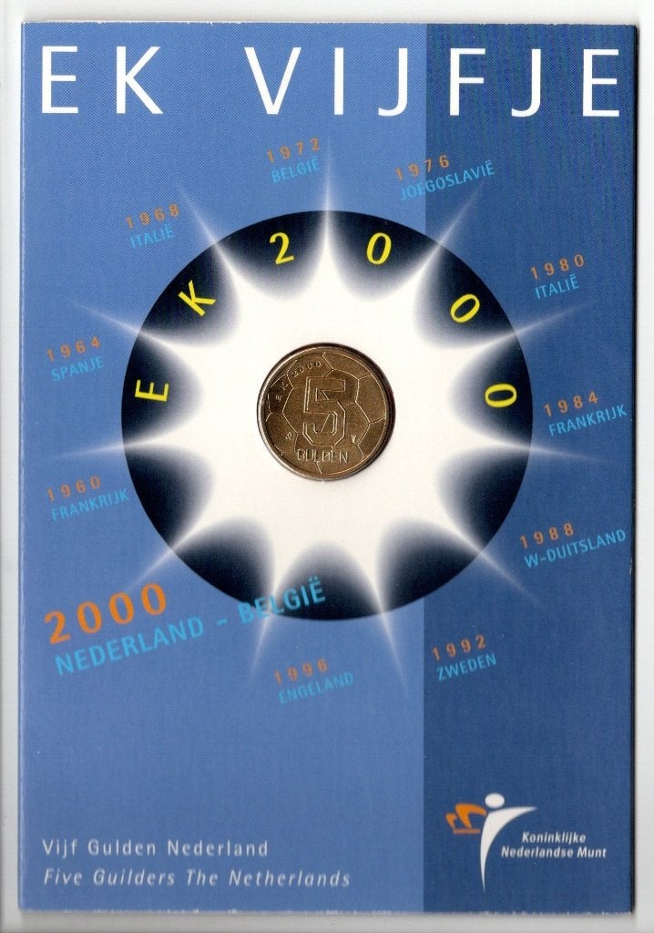 EK Vijfje 2000 Nederland - België, Verzenden, Koningin Beatrix, 5 gulden, Losse munt