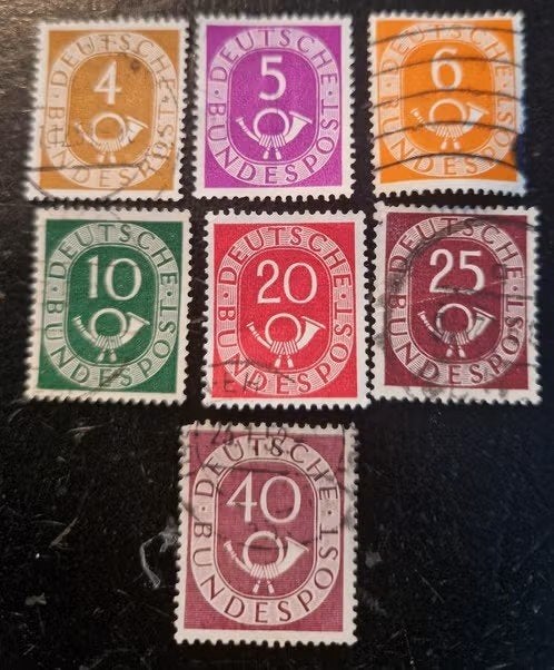 Duitsland 1951 - Yvert 10 e.a  - Posthoorn, Ophalen of Verzenden, BRD, Gestempeld