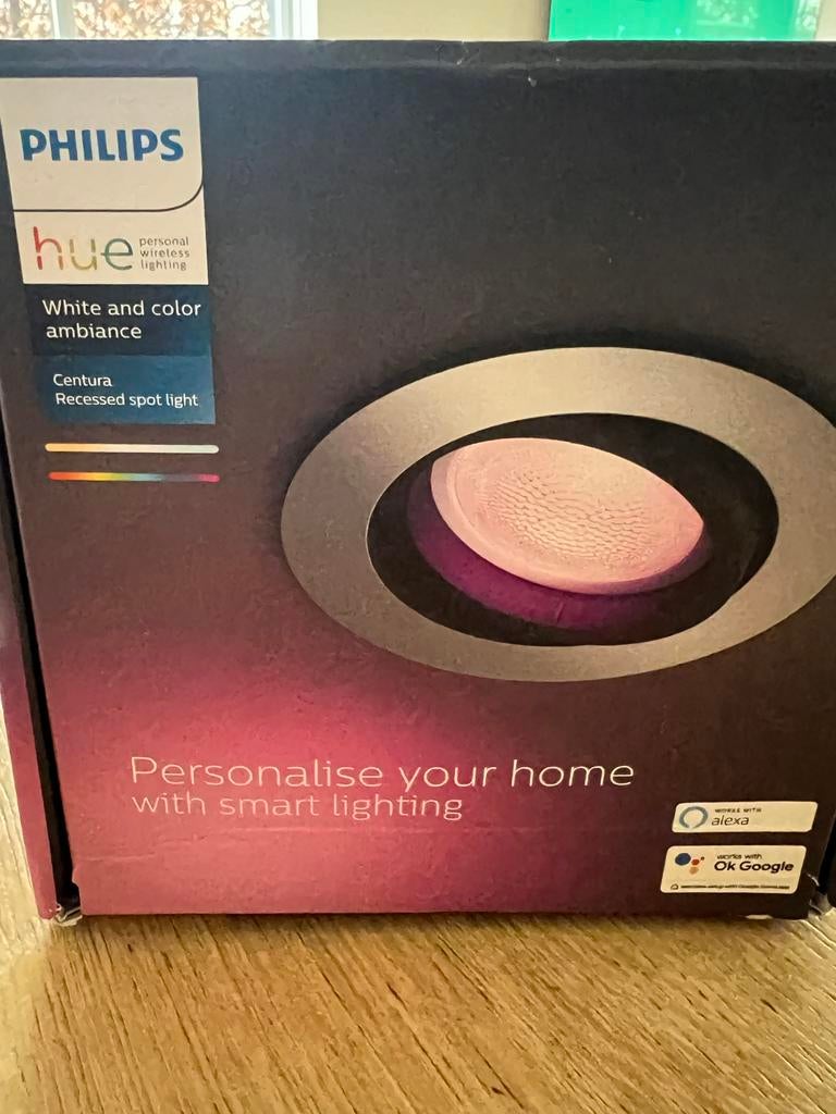 Philips Hue Centura Inbouwspot - Wit & Kleur - Nieuw, Metaal of Aluminium, Ophalen of Verzenden, Zo goed als nieuw, Led