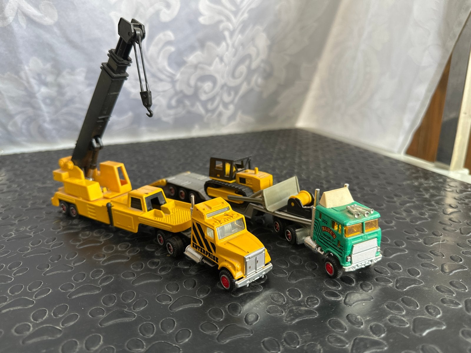 Matchbox speelgoed vrachtwagens en kraanwagen, Ophalen of Verzenden, Gebruikt