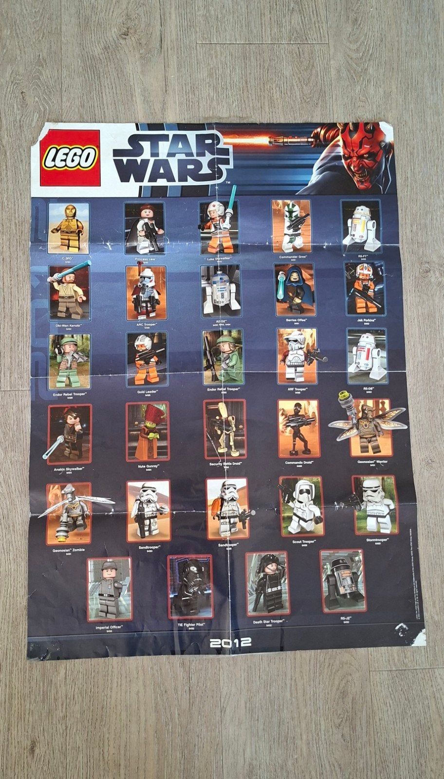 Lego Star Wars Poster 2012 met Minifiguren Overzicht, Verzamelen, Ophalen of Verzenden, A1 t/m A3, Film en Tv