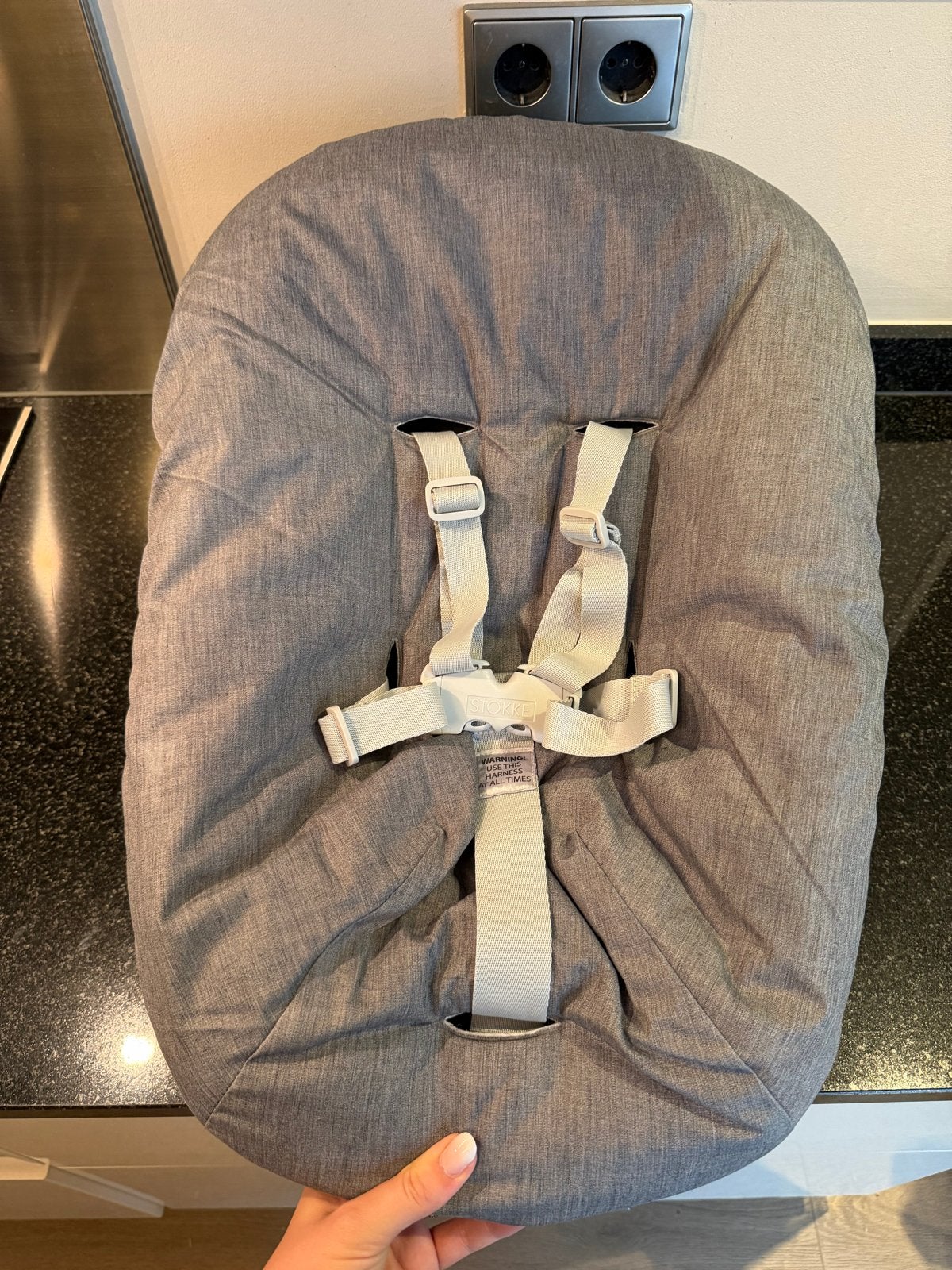 Stokke Tripp Trapp Newborn Set Grijs, Overige methoden, Ophalen of Verzenden, Zo goed als nieuw, 0 t/m 10 kg