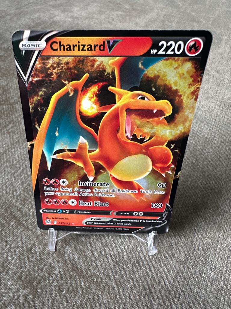 Charizard V 018/159 Crown Zenith Pokémon Kaart, Ophalen of Verzenden, Zo goed als nieuw, Losse kaart, Foil