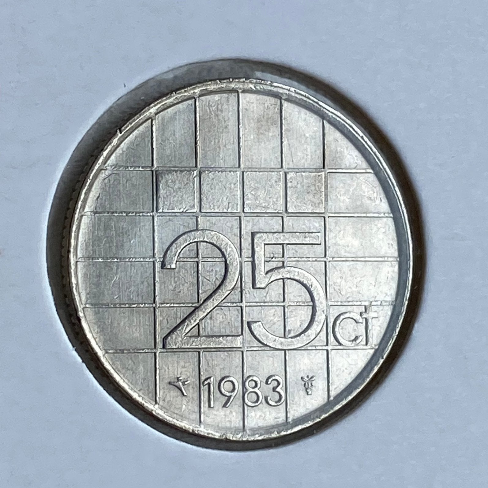 25 Cent uit 1983 van Beatrix, Verzenden, Koningin Beatrix, 25 cent, Losse munt