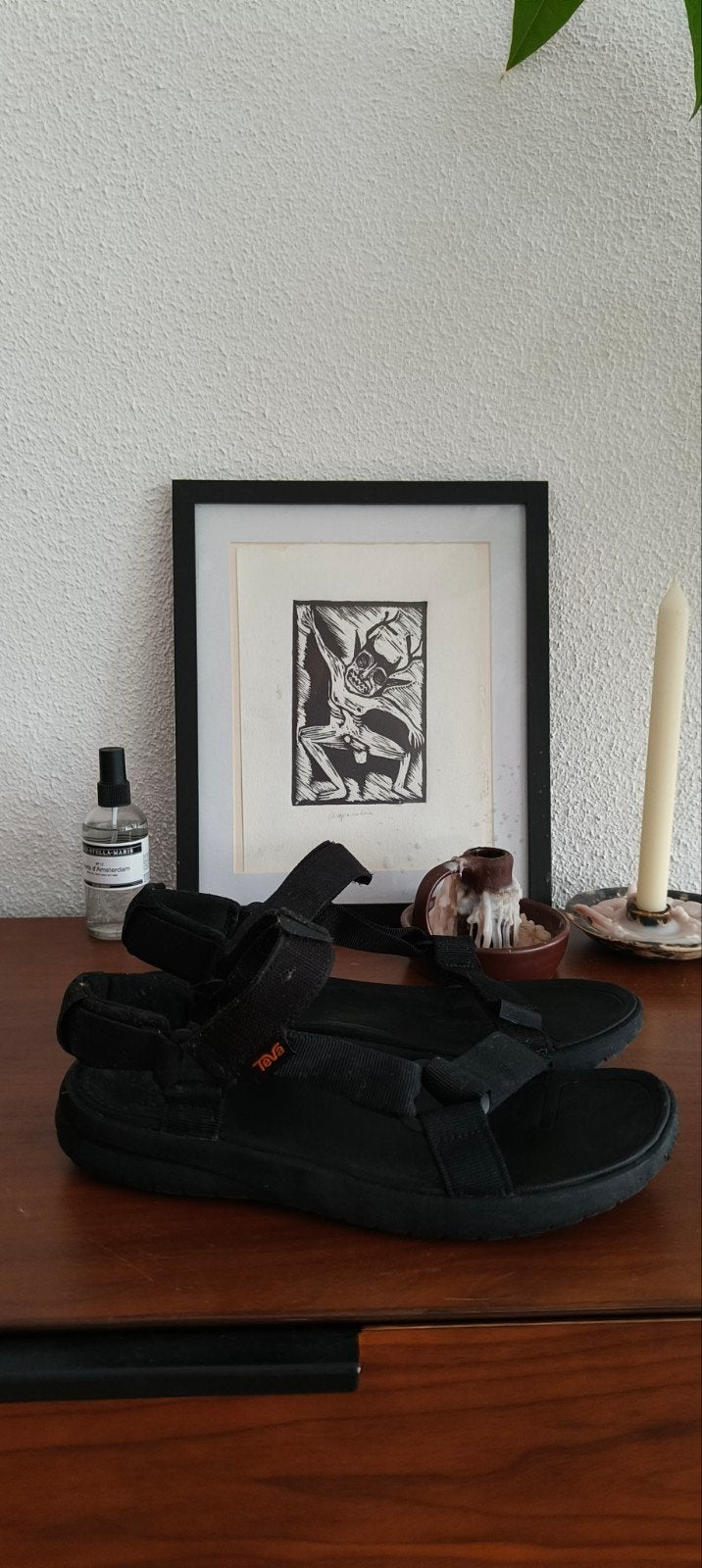 Zwarte Teva sandalen - Maat 42, Sandalen, Zwart, Gedragen, Ophalen of Verzenden