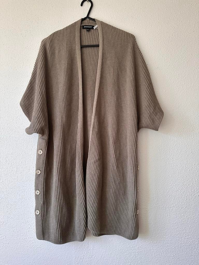 Repeat Cashmere Lang Vest Dames Maat 38 (S) Beige, Kleding | Dames, Verzenden, Nieuw, Maat 36 (S), Beige