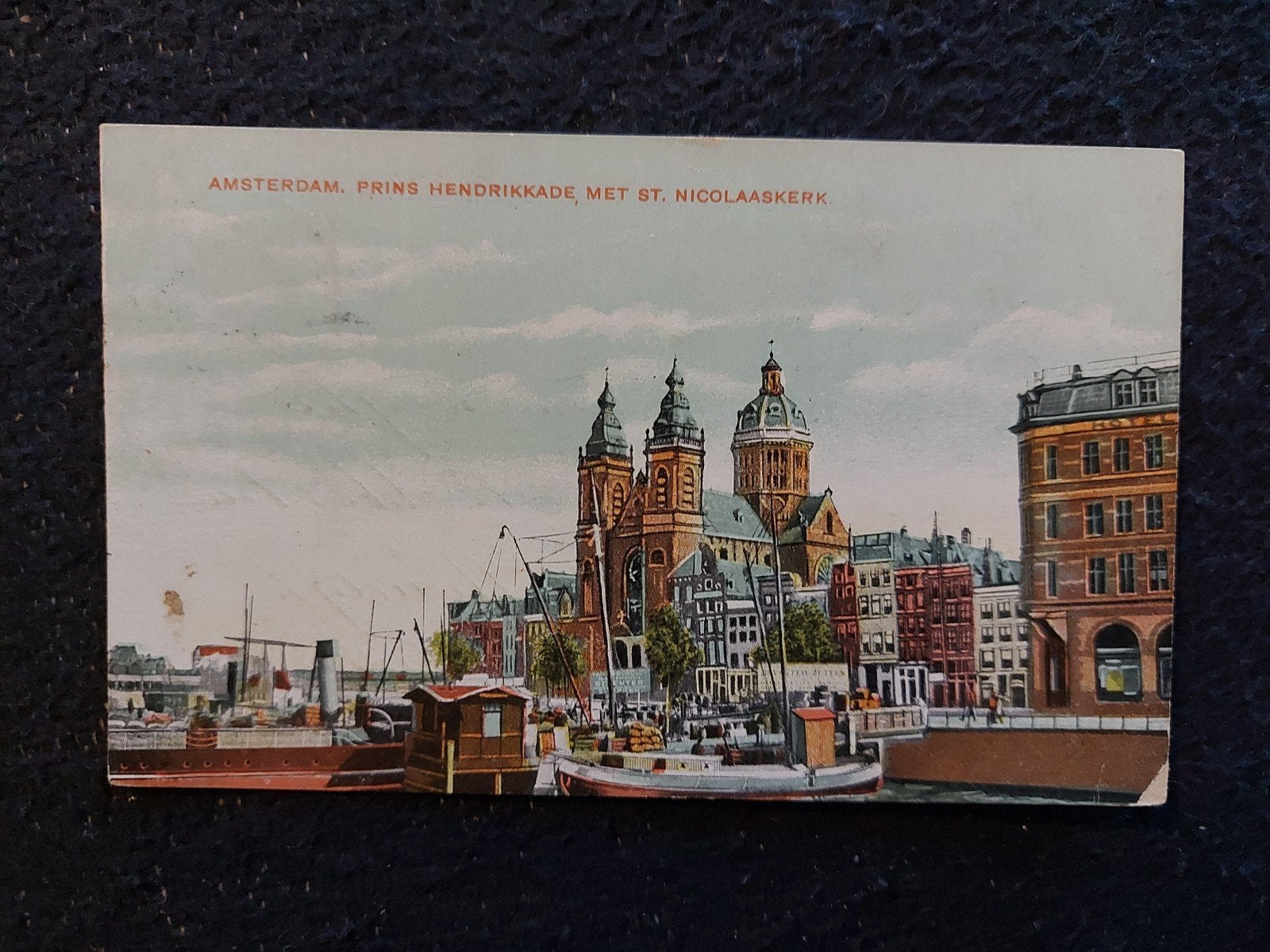 Briefkaart Amsterdam, Prins Hendrikkade, St. Nicolaasker, Ophalen of Verzenden, Voor 1920, Gelopen, Noord-Holland