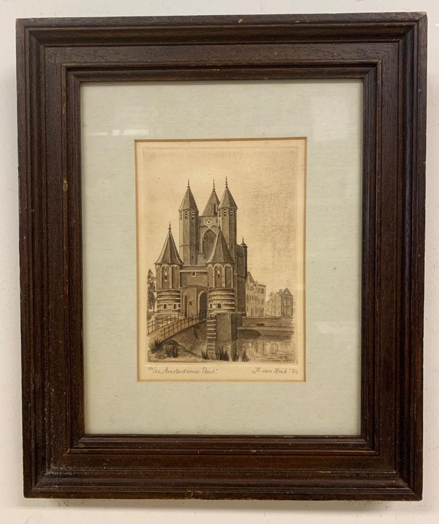 Ets Amsterdamse Poort - JC van Herk'80, Antiek en Kunst, Ophalen of Verzenden