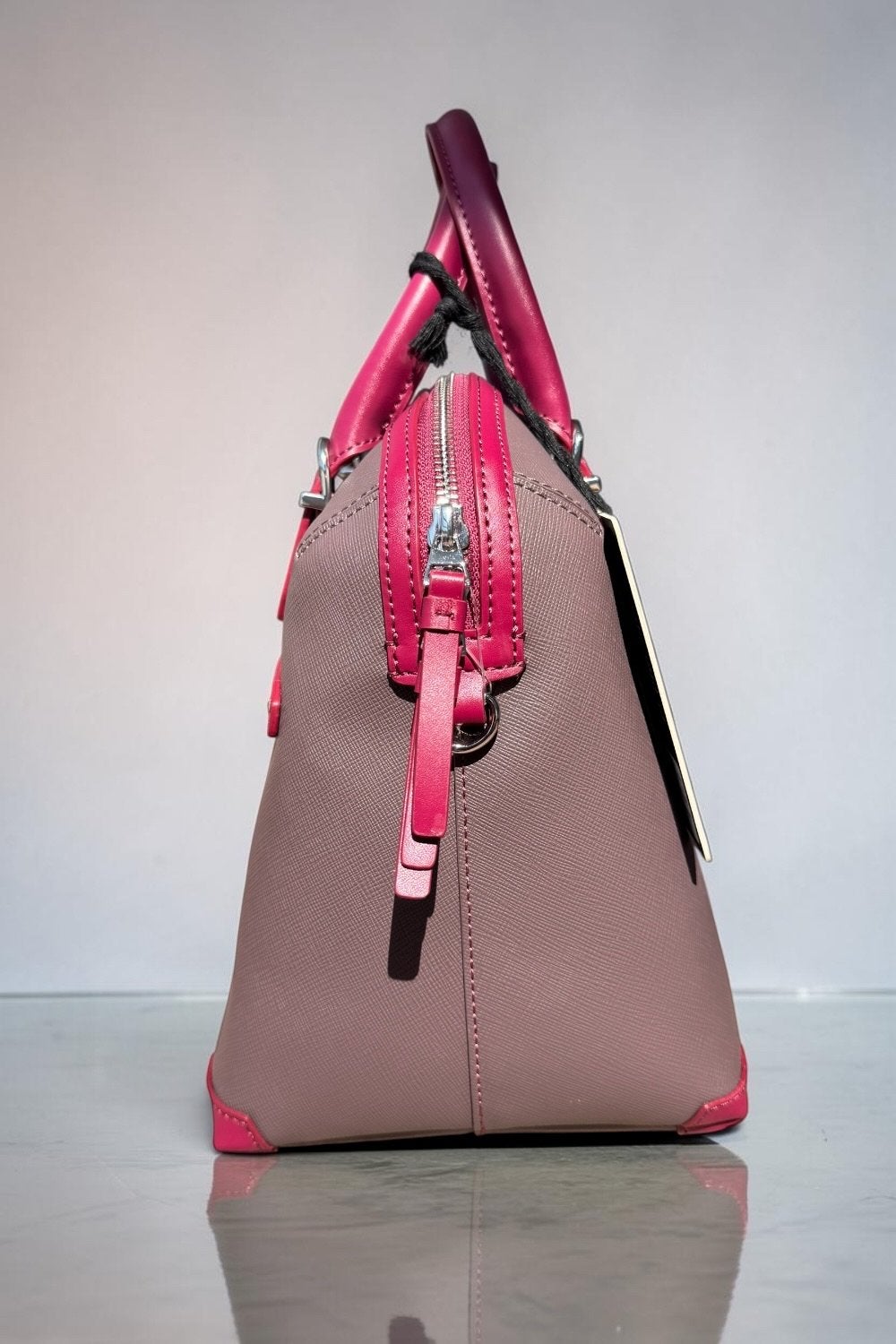Nieuwe Lipault Paris Boston Bag Grey/Raspberry met labels, Lipault paris, Liapult paris, Nieuw, Ophalen of Verzenden