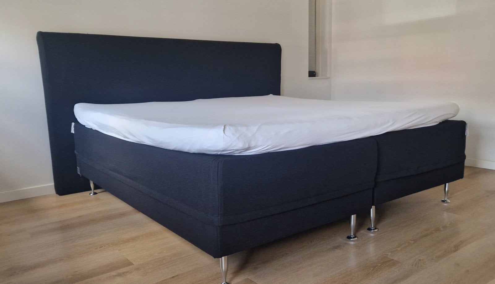 Boxspring zwart Swiss Sense 210x200 cm, Ophalen of Verzenden, Tweepersoons, Zwart, Overige maten