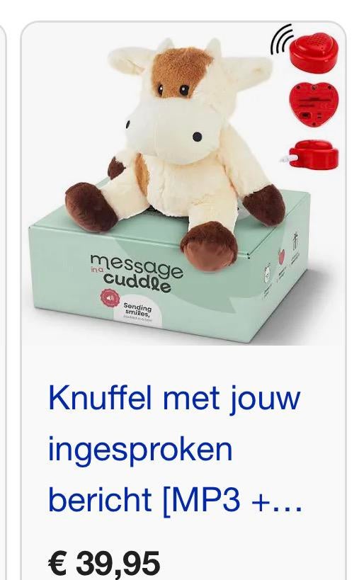 Koe met stem boodschap, Ophalen of Verzenden, Zo goed als nieuw, Stoffen beer, Overige merken