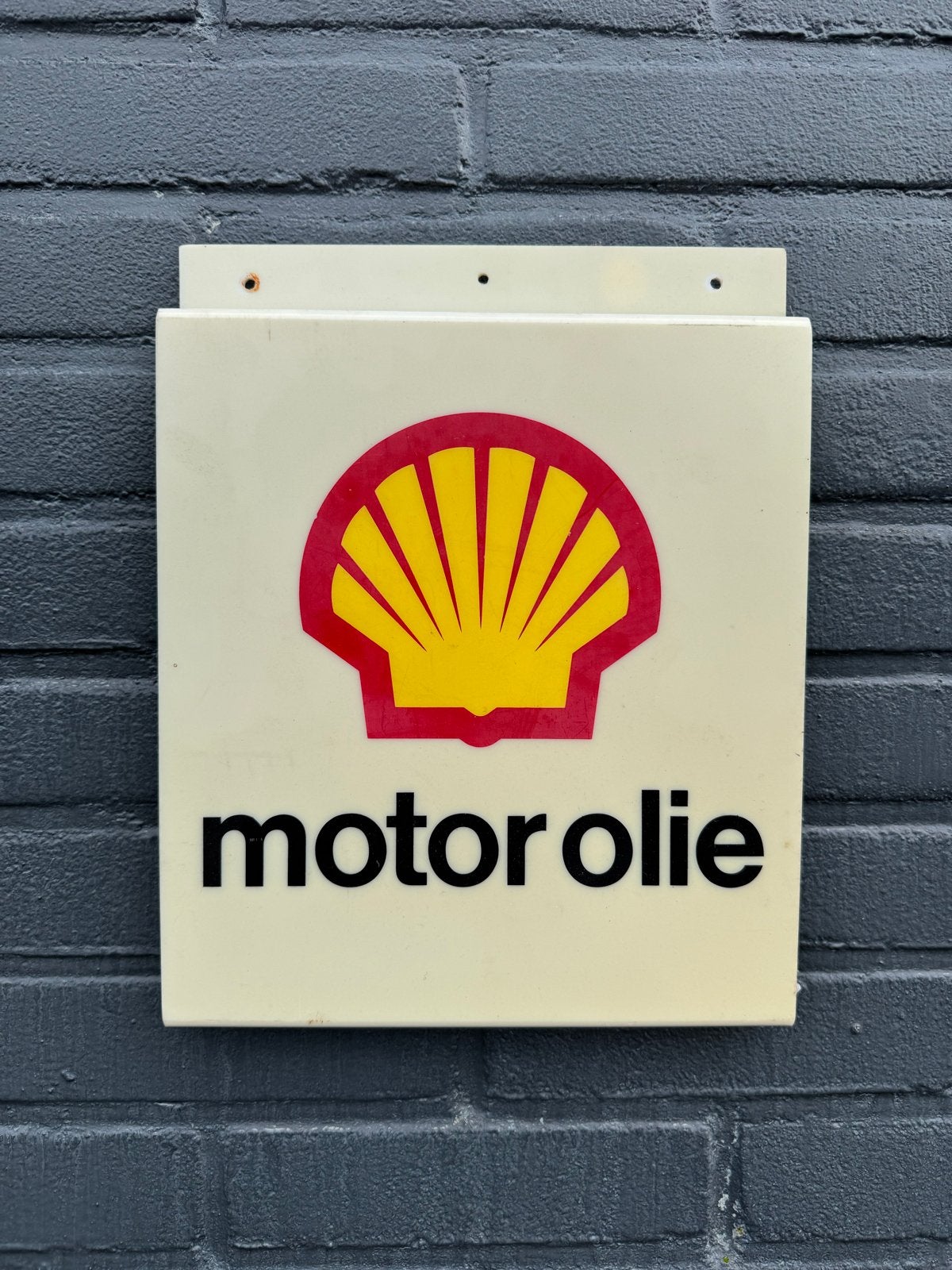 Vintage Shell Motorolie Reclamebord, Ophalen of Verzenden, Gebruikt, Reclamebord