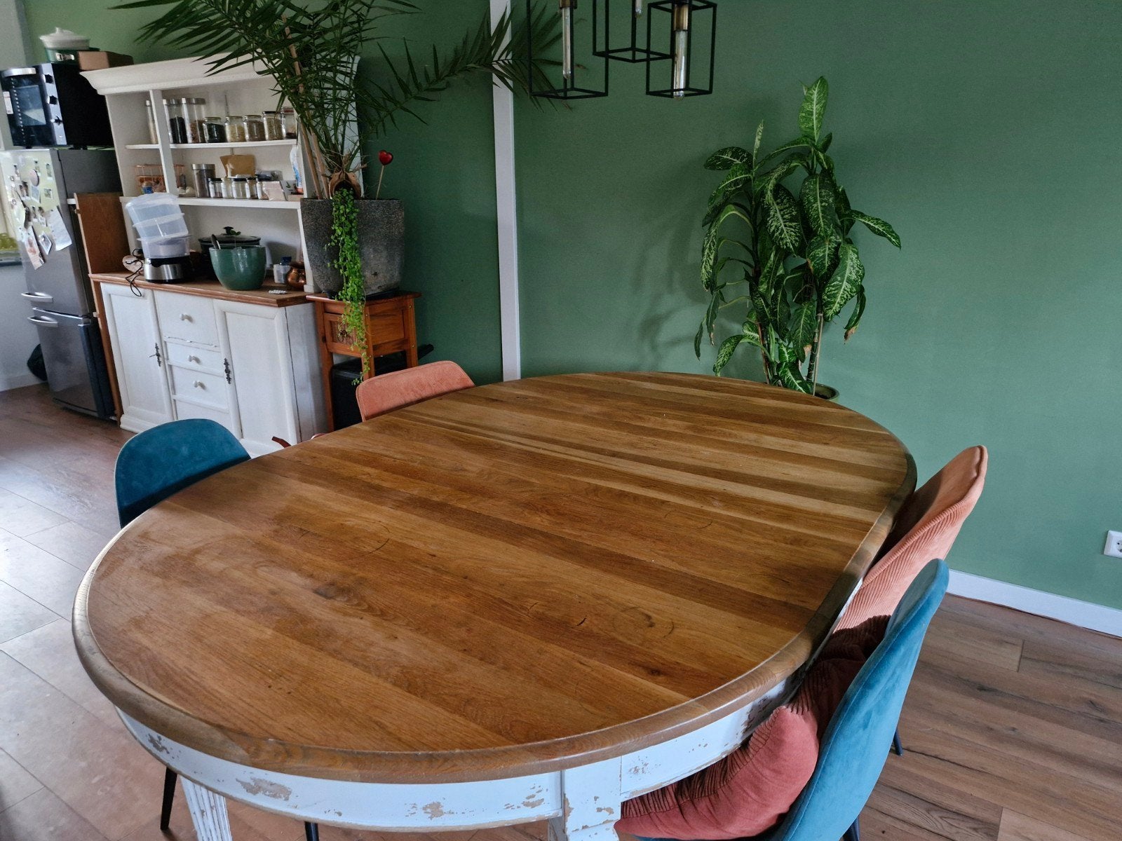 Prachtige eettafel, Huis en Inrichting, Tafels | Eettafels, Rond, 200 cm of meer, 50 tot 100 cm, Ophalen of Verzenden