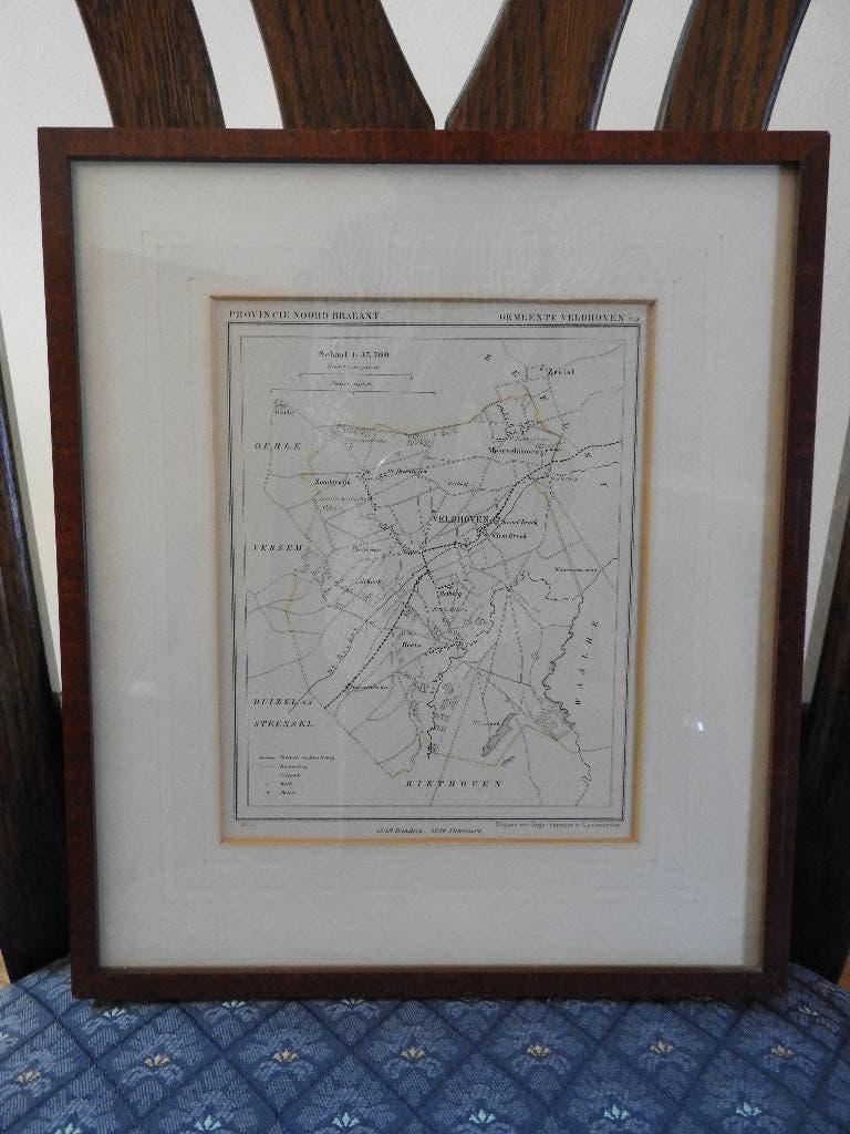 Kaart Veldhoven en omgeving - Jacob Kuijper - 1866, Gelezen, Ophalen of Verzenden, Landkaart, 1800 tot 2000