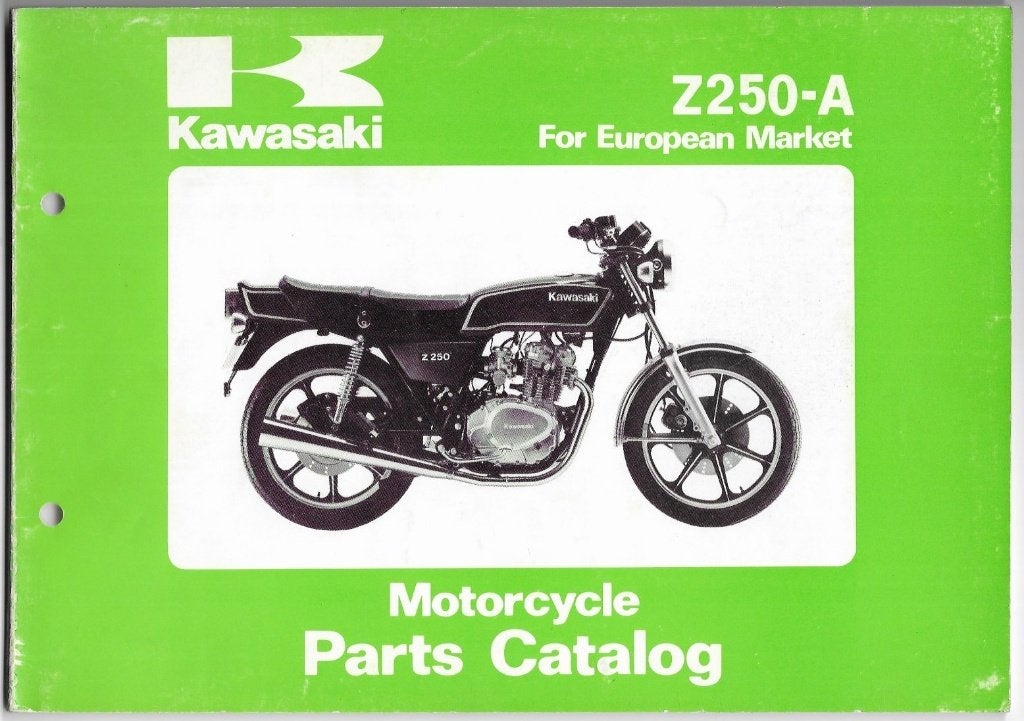 Kawasaki Z250 A Parts List (1854z), Verzenden, Kawasaki