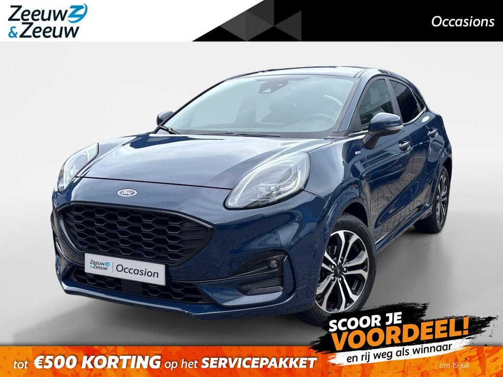 Ford Puma 1.0 EcoBoost Hybrid ST-Line | Afneembare Trekhaak, Auto's, Voorwielaandrijving, 12 maanden, Blauw, Handgeschakeld