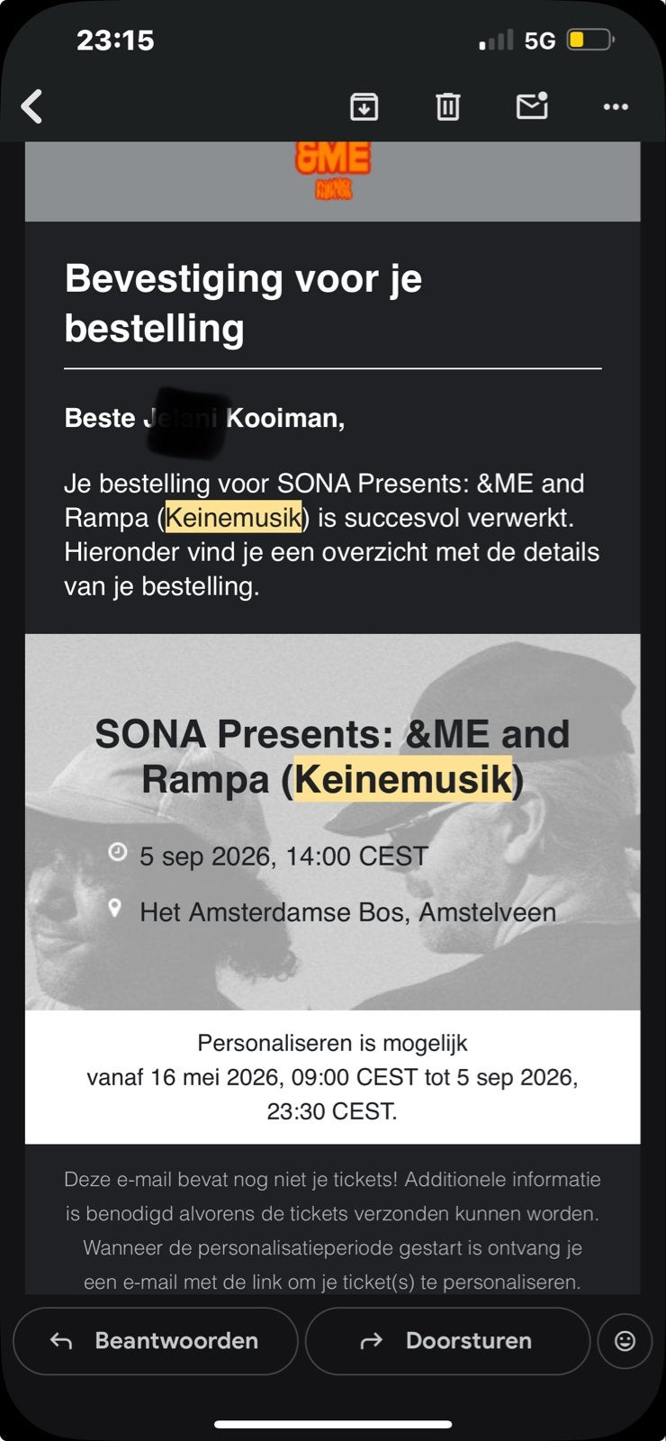 Keine Musik 2 kaartjes (Rampa &ME) 5 september Amsterd. Bos, Tickets en Kaartjes, Concerten | House, Techno en Trance, Twee personen