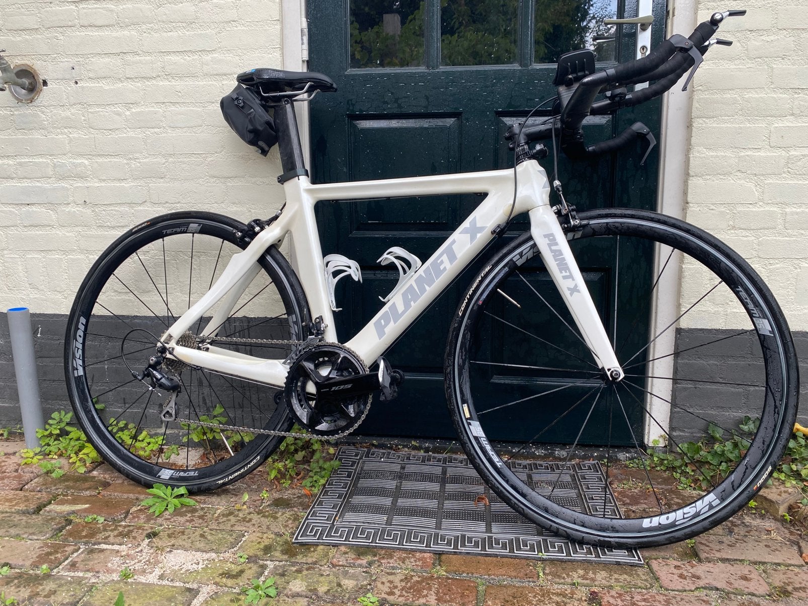 Planet X Triathlonfiets – maat Medium – Shimano 105, Gebruikt, Carbon, Velgrem, 49 tot 53 cm