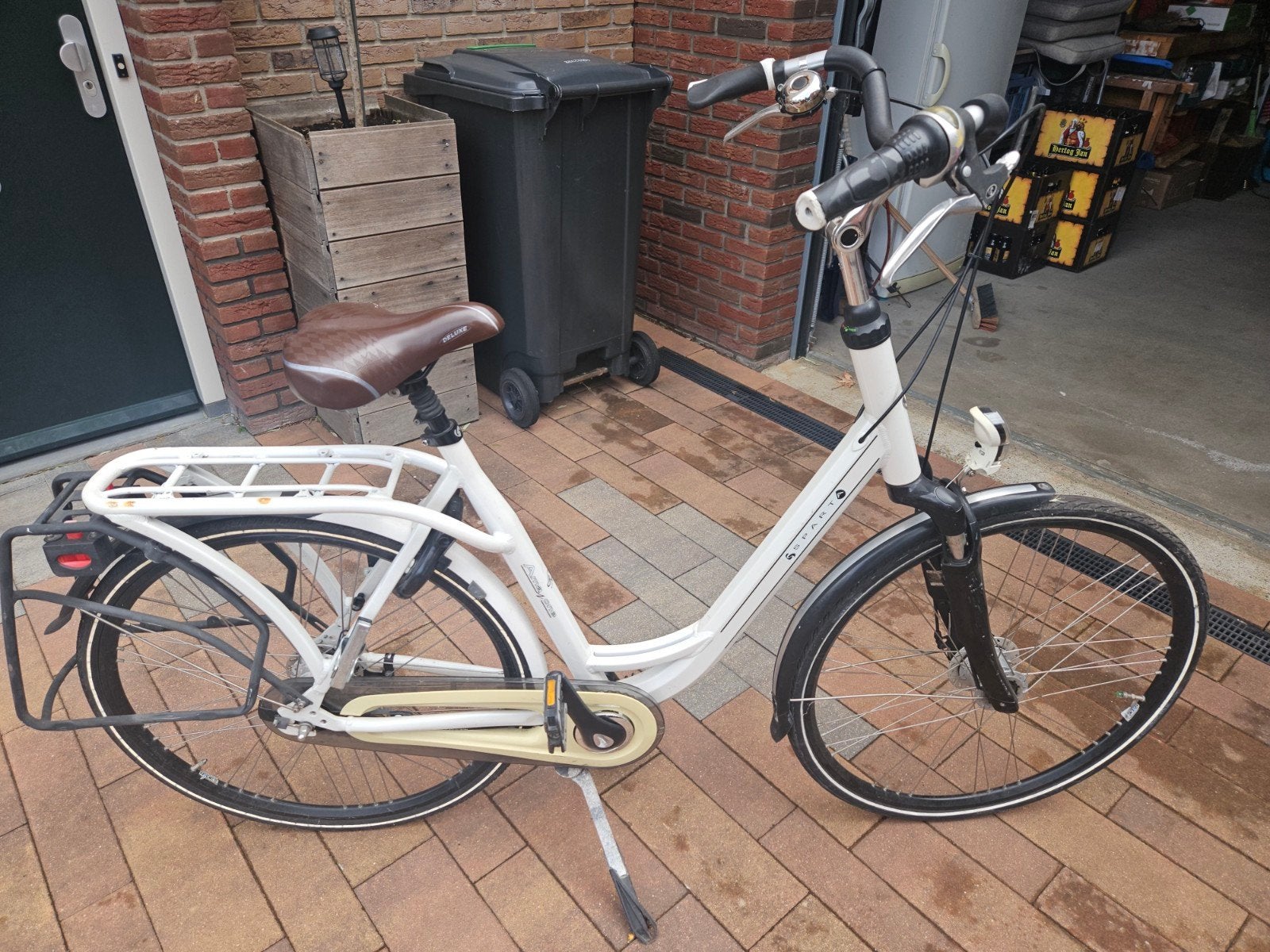 Sparta damesfiets - Wit, Gebruikt, Sparta, Velgrem, Versnellingen, Ophalen of Verzenden