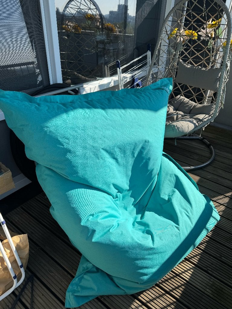 Groot MadeCom zitzakk . Turquoise, Huis en Inrichting, Ophalen, Zo goed als nieuw, Blauw, Zitzak