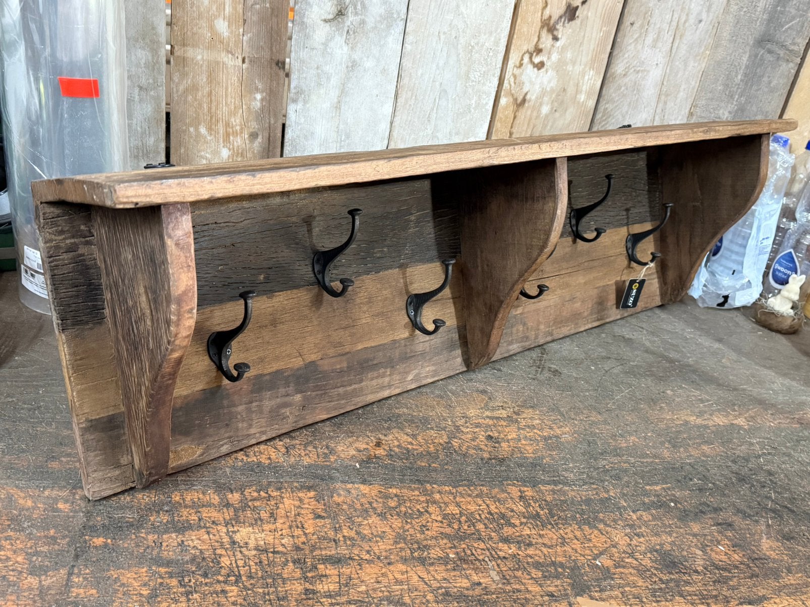 Regaal kapstok 120 cm wagonhout stoer sober landelijk, .., 100 tot 150 cm, Nieuw, ..
