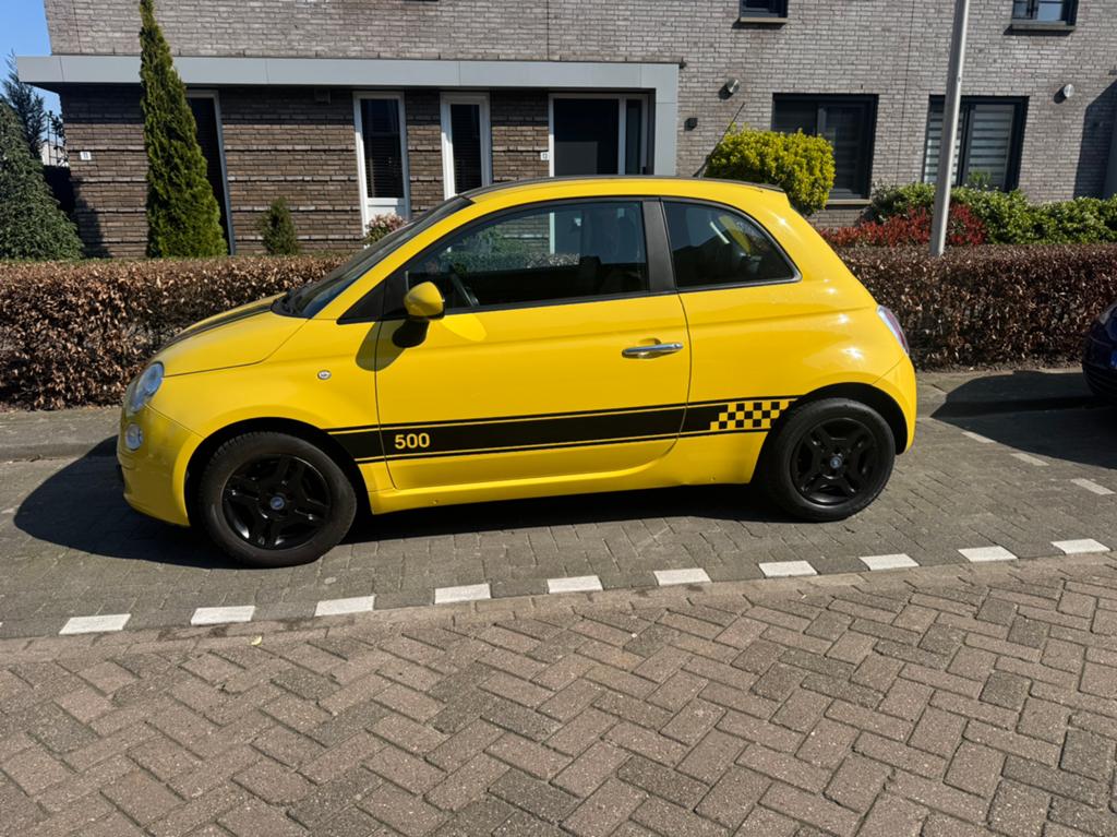 Fiat 500 1.2 C 2009 Geel, Auto's, Fiat, Voorwielaandrijving, Stof, 1242 cc, 4 cilinders