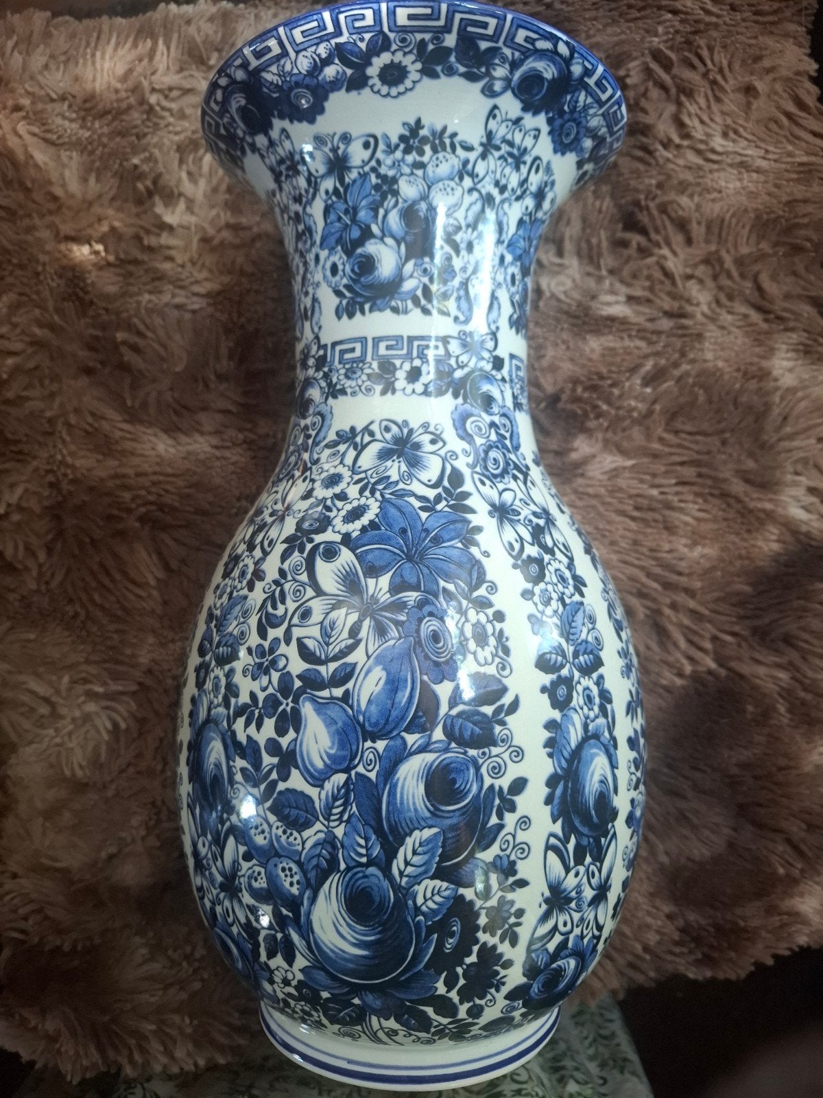 Prachtige Grote Vintage Italiaanse Vaas (36 cm) – Delfts Bla, Antiek en Kunst, Ophalen of Verzenden