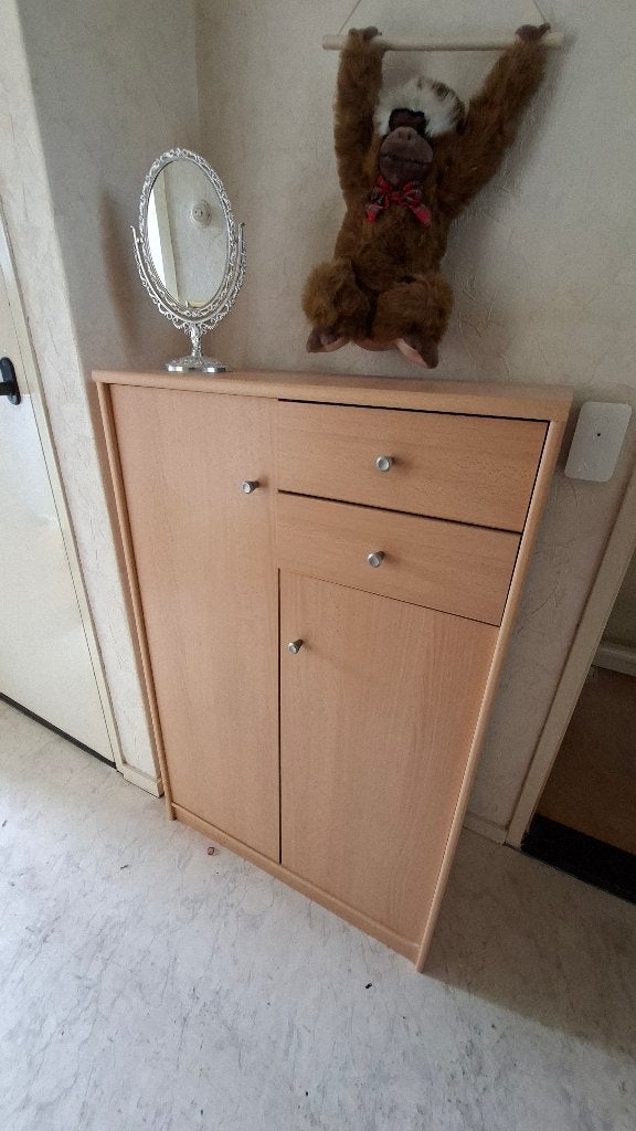 Houten kastje met lades en deuren, Huis en Inrichting, Kasten | Ladekasten, Ophalen, Gebruikt, Modern, functioneel, 1 of 2 laden