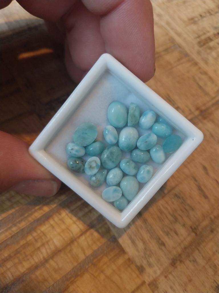 Mini mix larimar cabochons, Ophalen of Verzenden, Mineraal