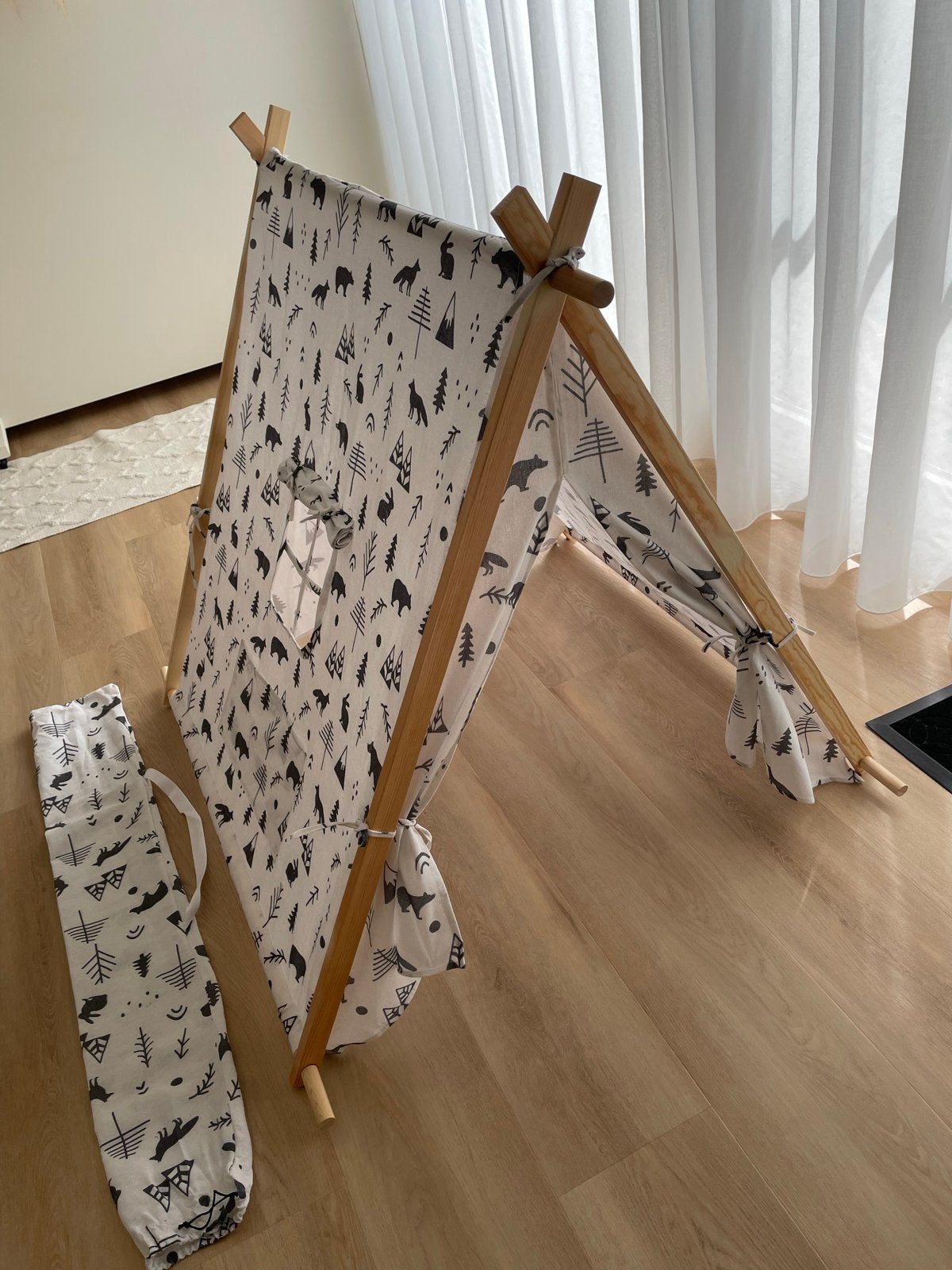 Kinderspeeltent bosdierenprint met opbergzak, Ophalen, Zo goed als nieuw