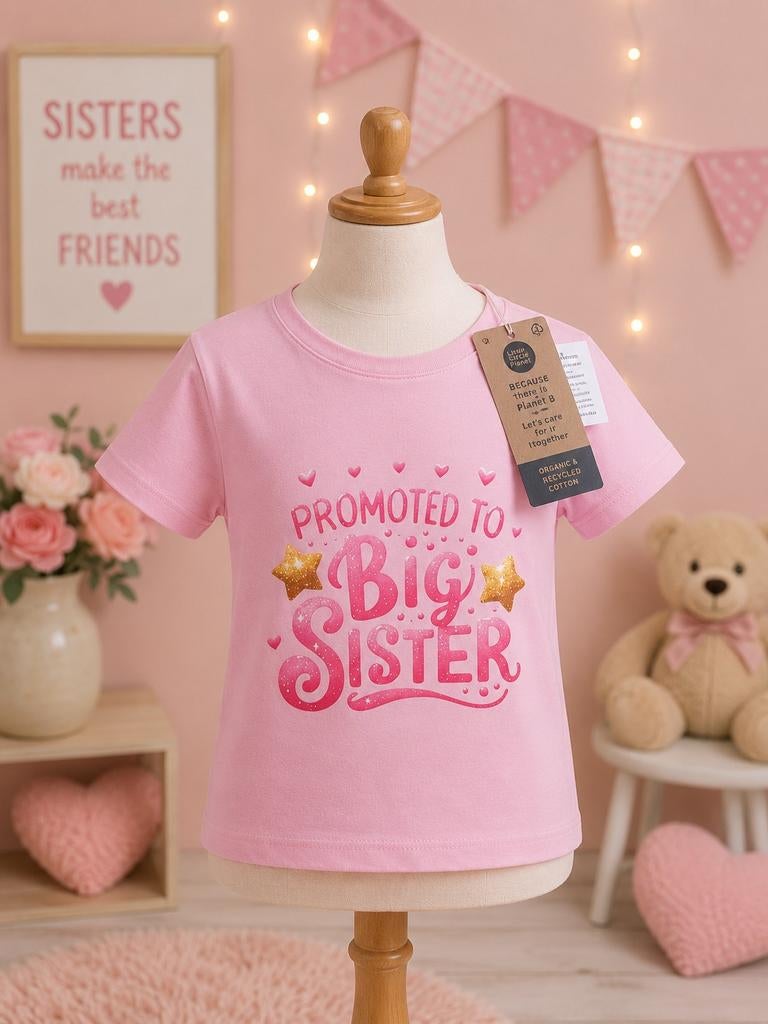 Roze Meisjes T-shirt 'Promoted to Big Sister' - Kiabi, Ophalen of Verzenden, Nieuw, Kiabi, Meisje