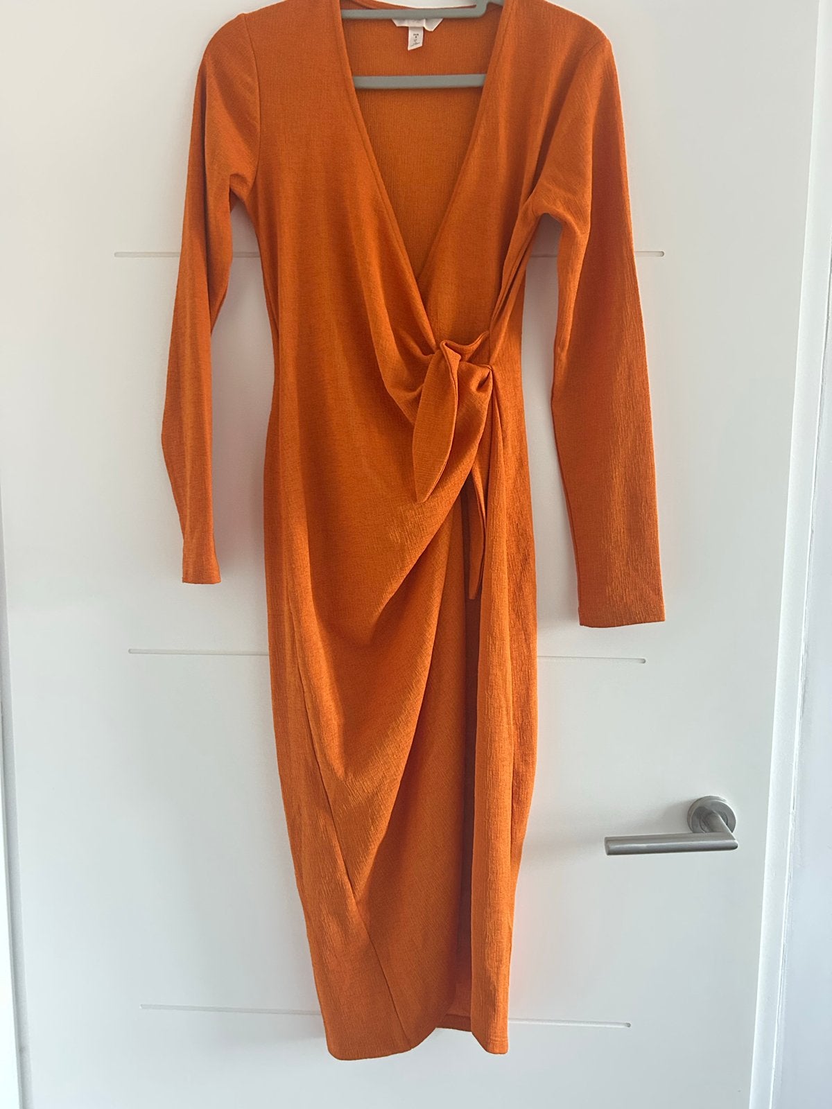 H&M Oranje Wikkeljurk Maat S, Oranje, Ophalen of Verzenden, Zo goed als nieuw, Maat 36 (S)