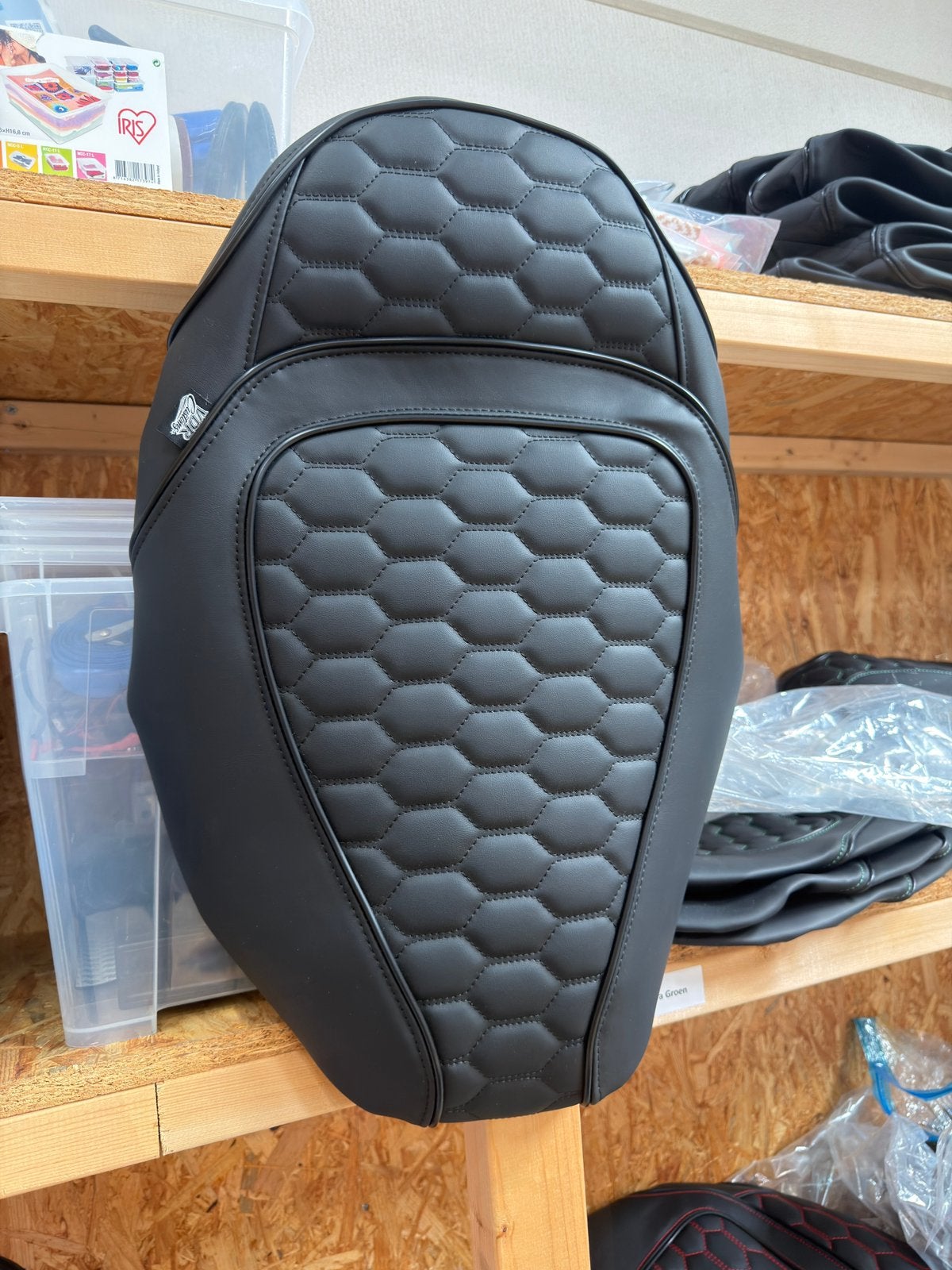 Zip duo RS zadelhoes met zwarte stiksels , kunstleer, Verzenden