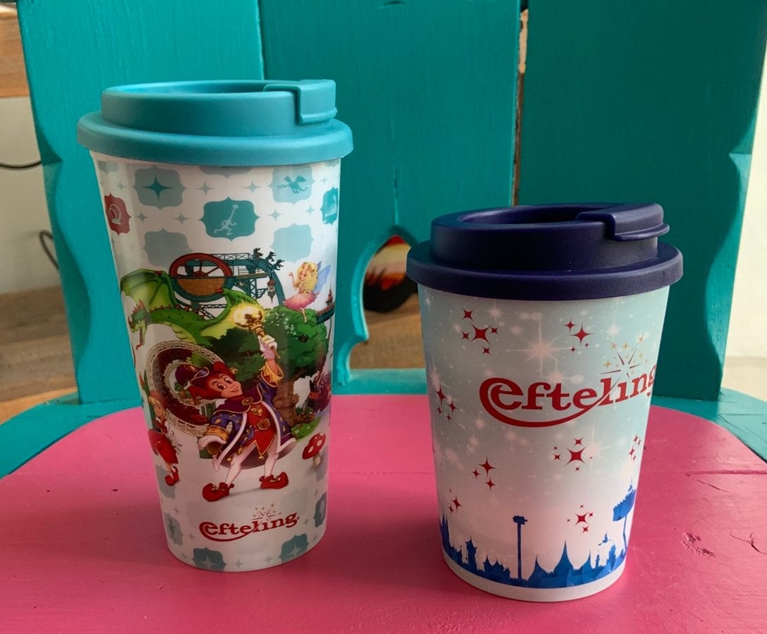2 efteling bekers met deksel, Ophalen of Verzenden, Zo goed als nieuw, Gebruiksvoorwerp