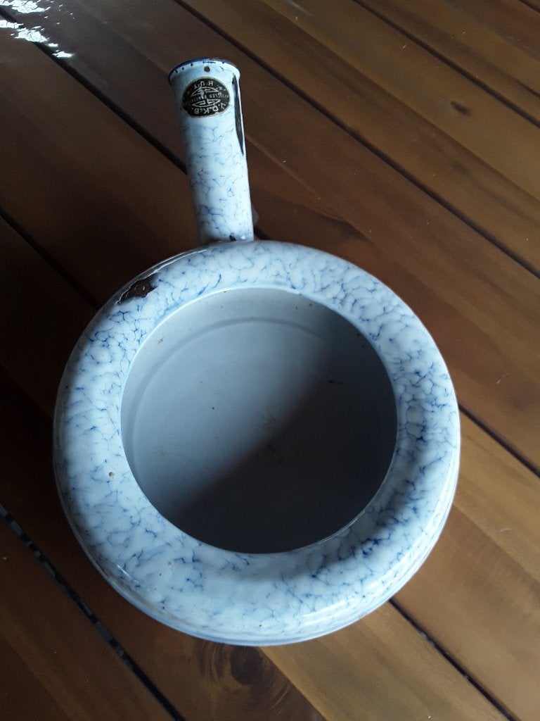 emaille po/pispot/bedpan. gewolkt, Ophalen of Verzenden