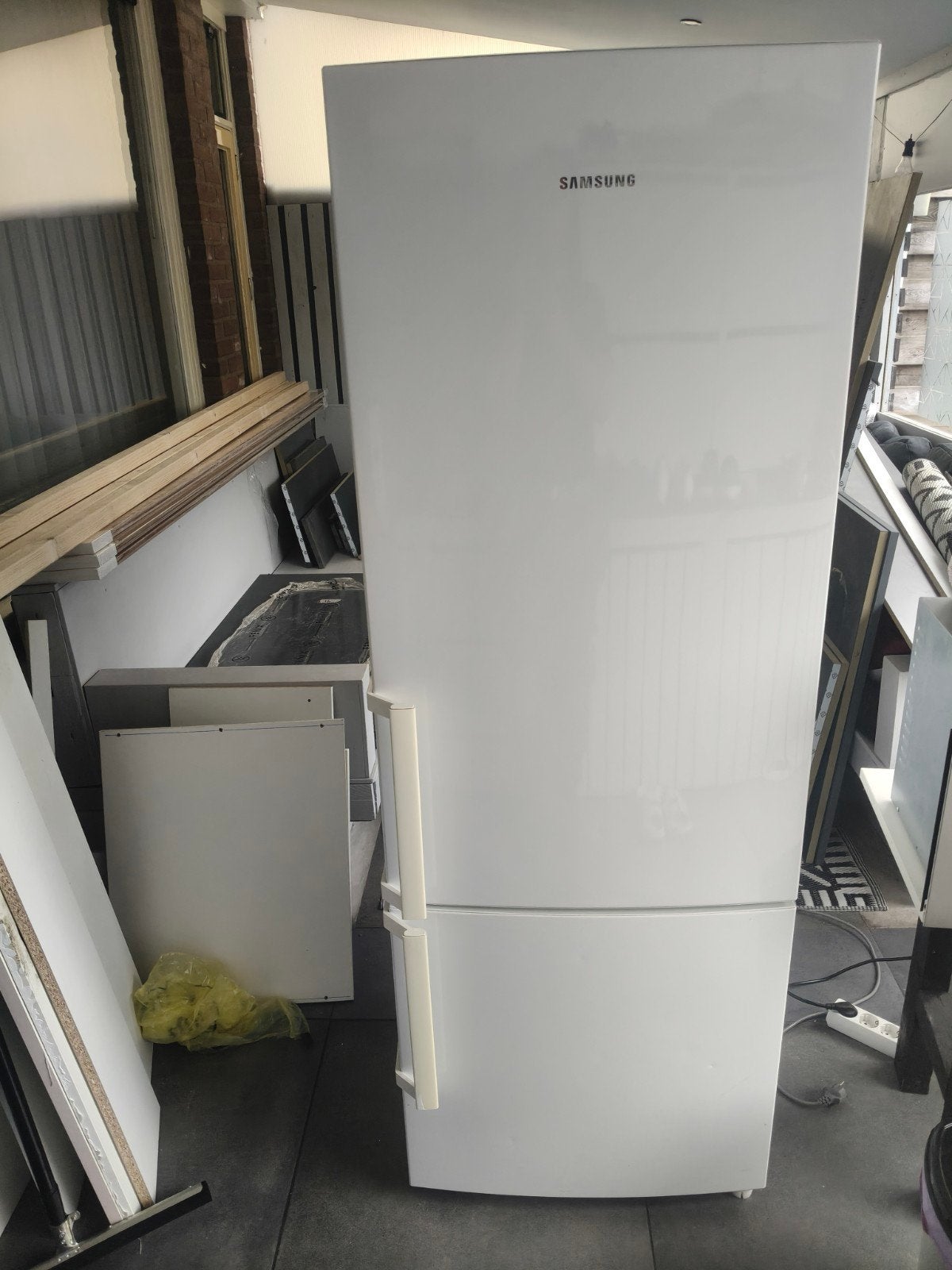 Samsung koelkast met vriesvak - Wit, gebruikt, Witgoed en Apparatuur, Ophalen, Gebruikt, 200 liter of meer, 60 cm of meer