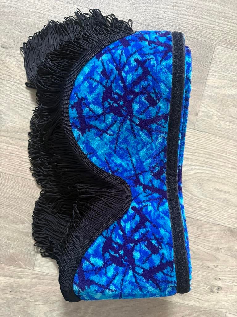 Blauw pluche raamband zwarte franje, Ophalen of Verzenden, Nieuw, Scania, Interieur en Bekleding