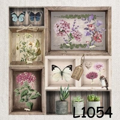 Servetten decoupage/bullet journal - Vintage letterbak L1054, Hobby en Vrije tijd, Verzenden, Nieuw